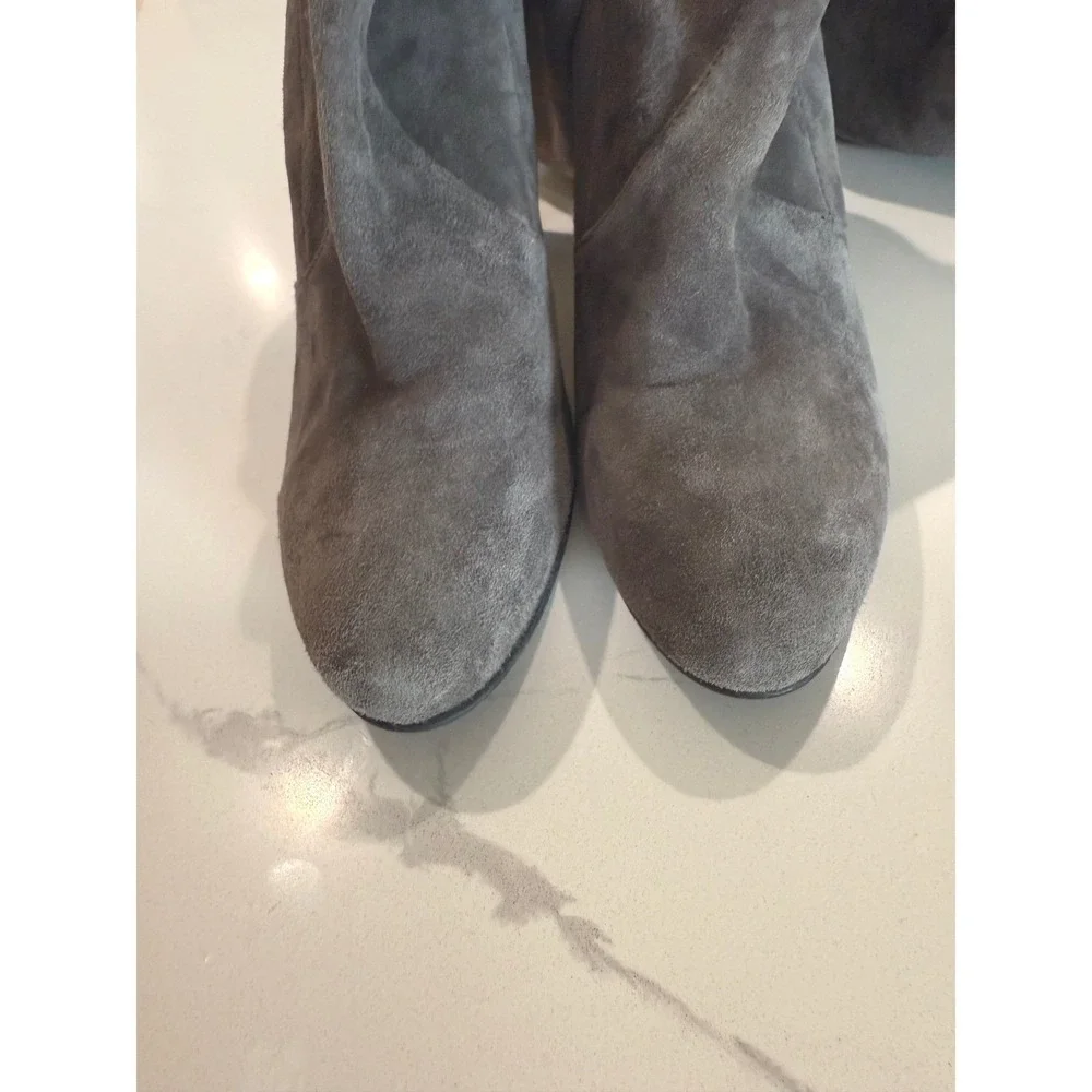 Stuart Weitzman Highland Womens Gray Suede Over The Knee Tall Riding‎ Boots 7.5